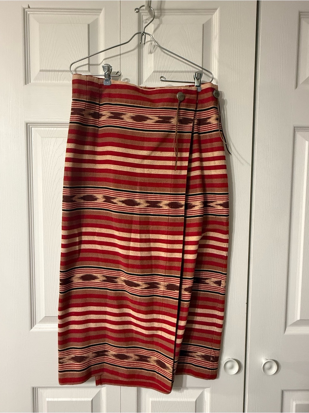Vintage Western Wrap Skirt with Concho Button Detail
